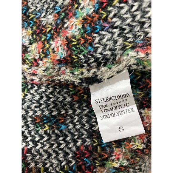 debut Aztec Open Long Cardigan Multicolor Size Small - Picture 8 of 8